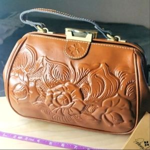 NWT Patricia Nash Florence Genuine Leather Tan Satchel